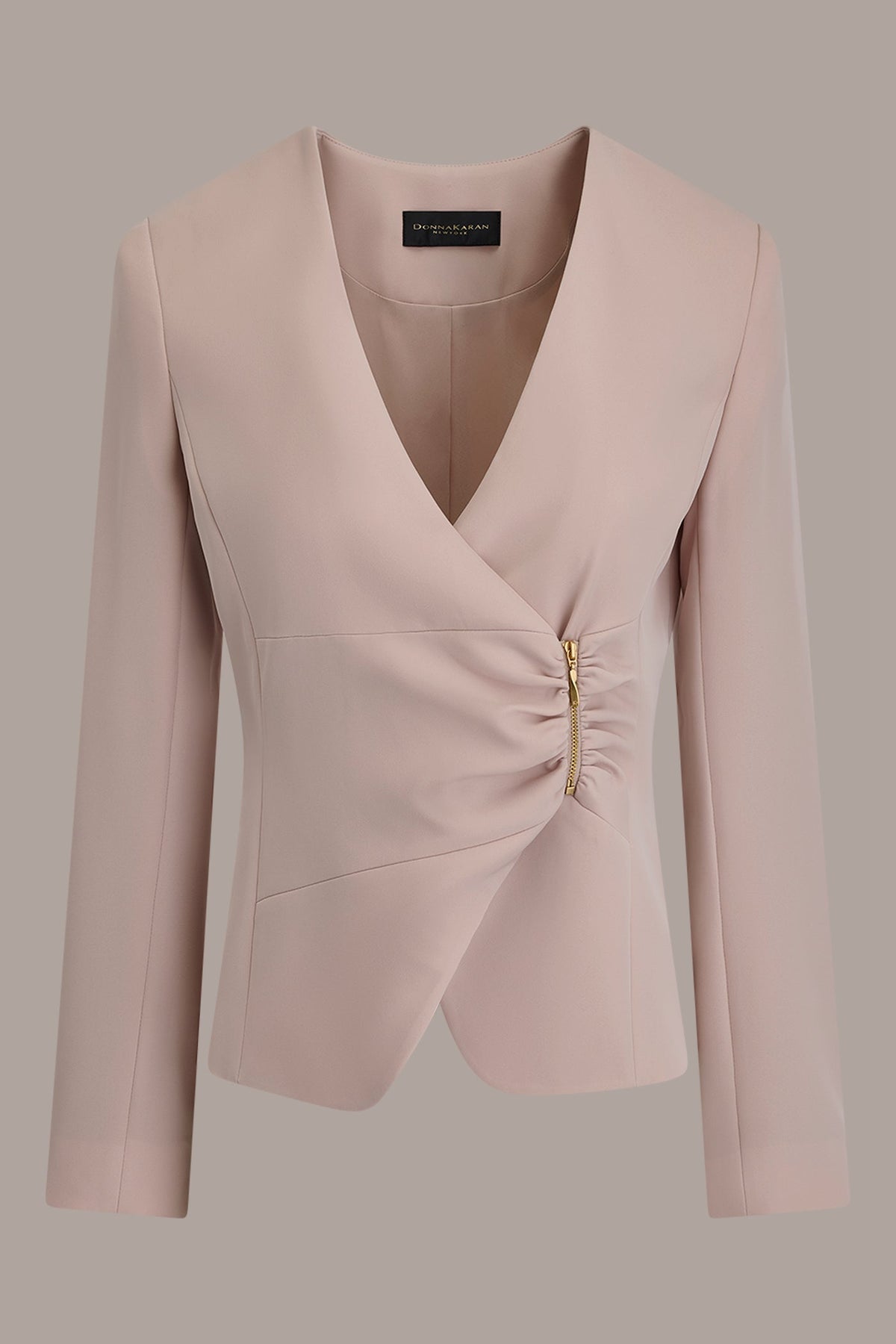 Donna Karan CROPPED WRAP ZIP BLAZER