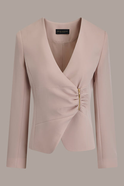 Donna Karan CROPPED WRAP ZIP BLAZER