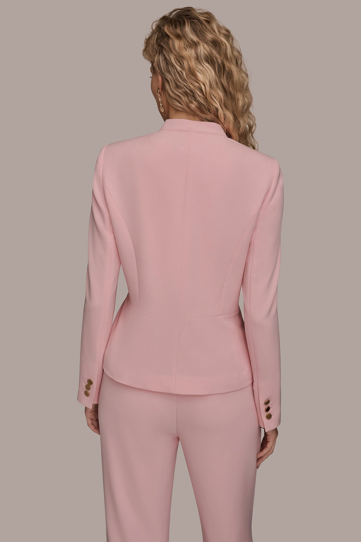 Donna Karan BAR-EMBELLISHED WRAP BLAZER