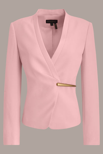 Donna Karan BAR-EMBELLISHED WRAP BLAZER