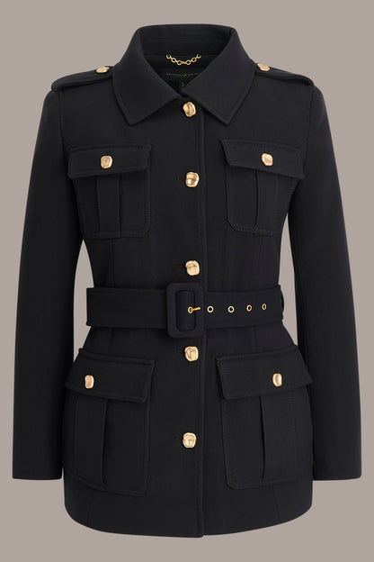 Donna Karan BELTED MILITARY BLAZER