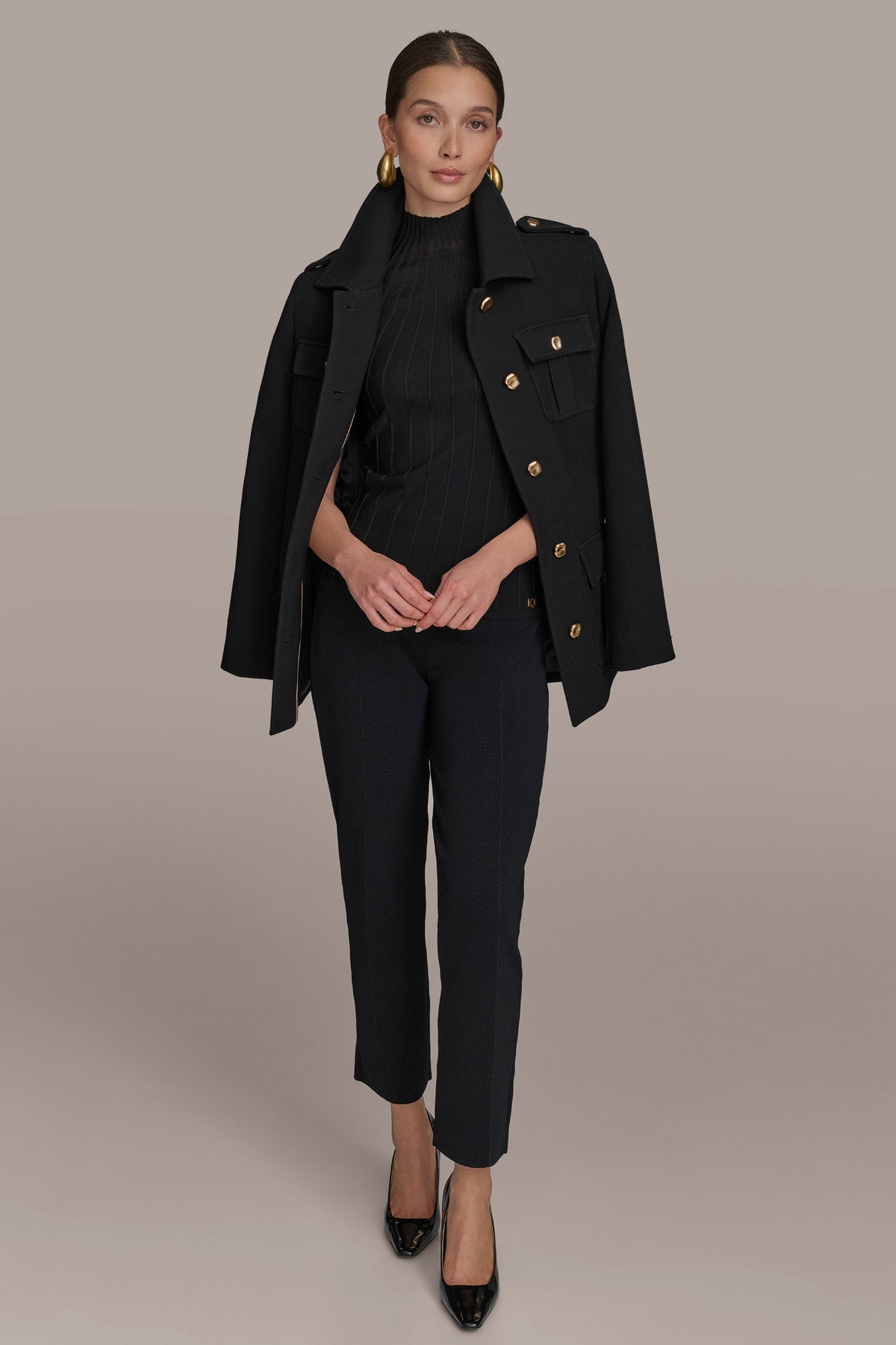 Donna Karan BELTED MILITARY BLAZER