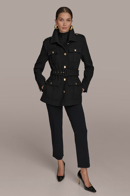 Donna Karan BELTED MILITARY BLAZER