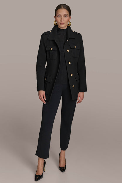 Donna Karan BELTED MILITARY BLAZER