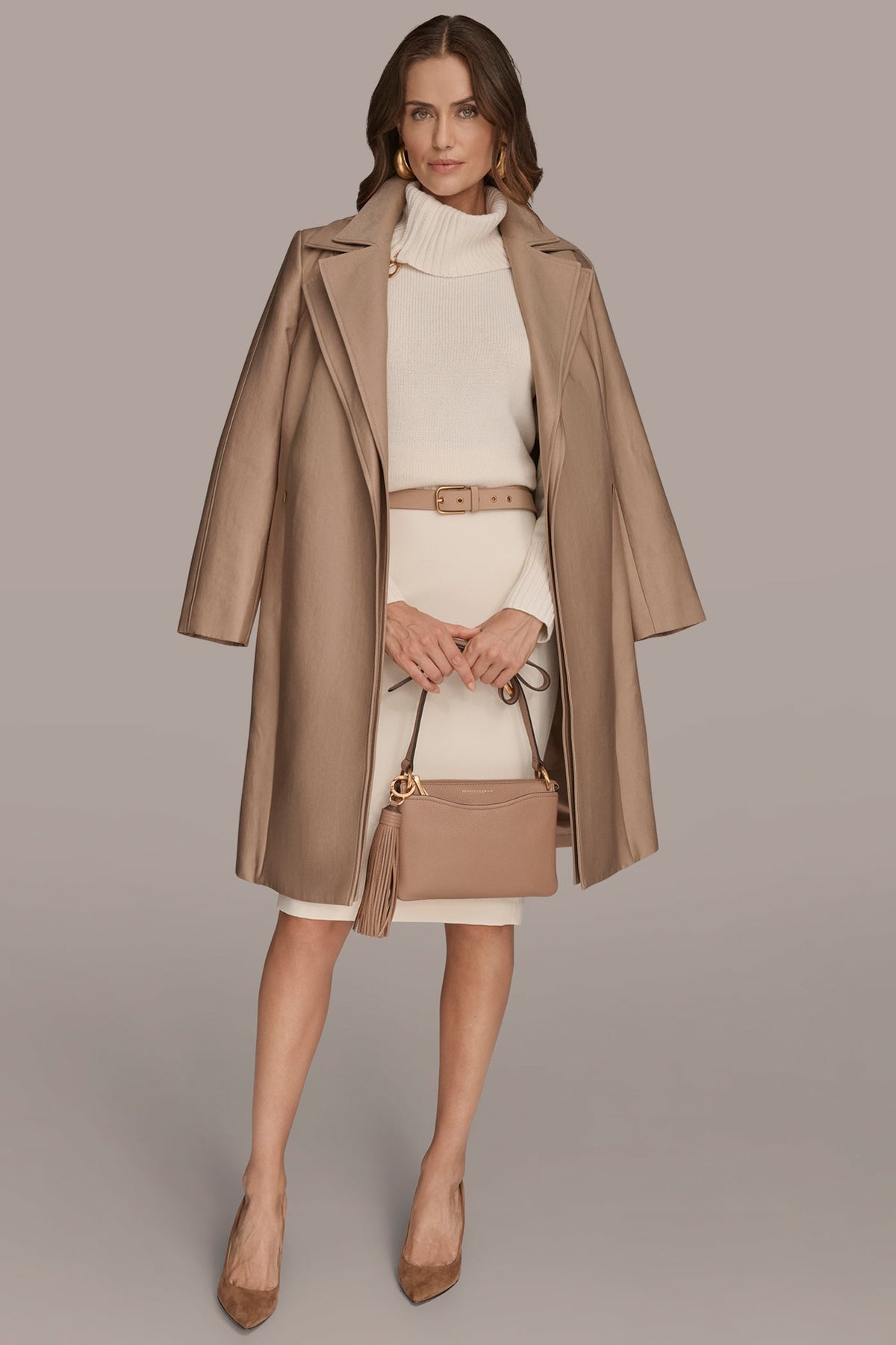 Donna Karan DOUBLE COLLAR TRENCH