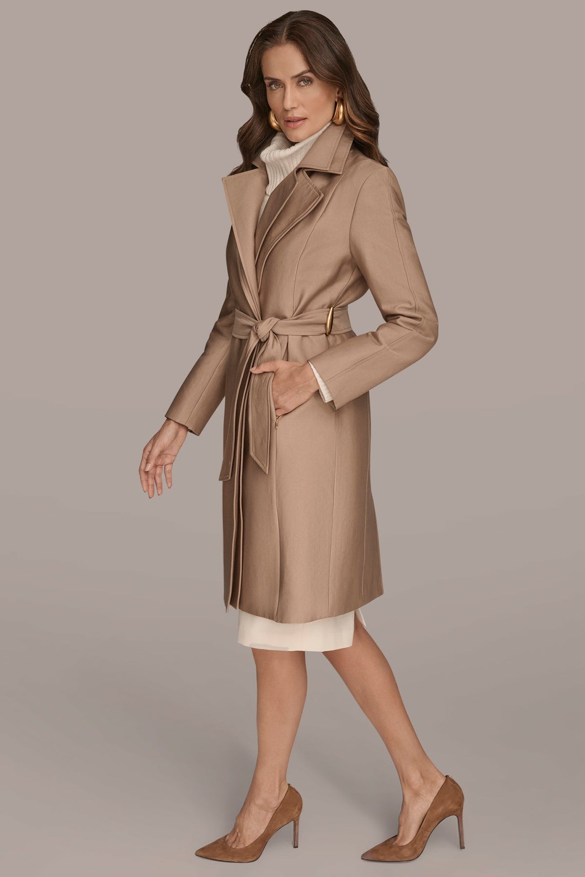 Donna Karan DOUBLE COLLAR TRENCH