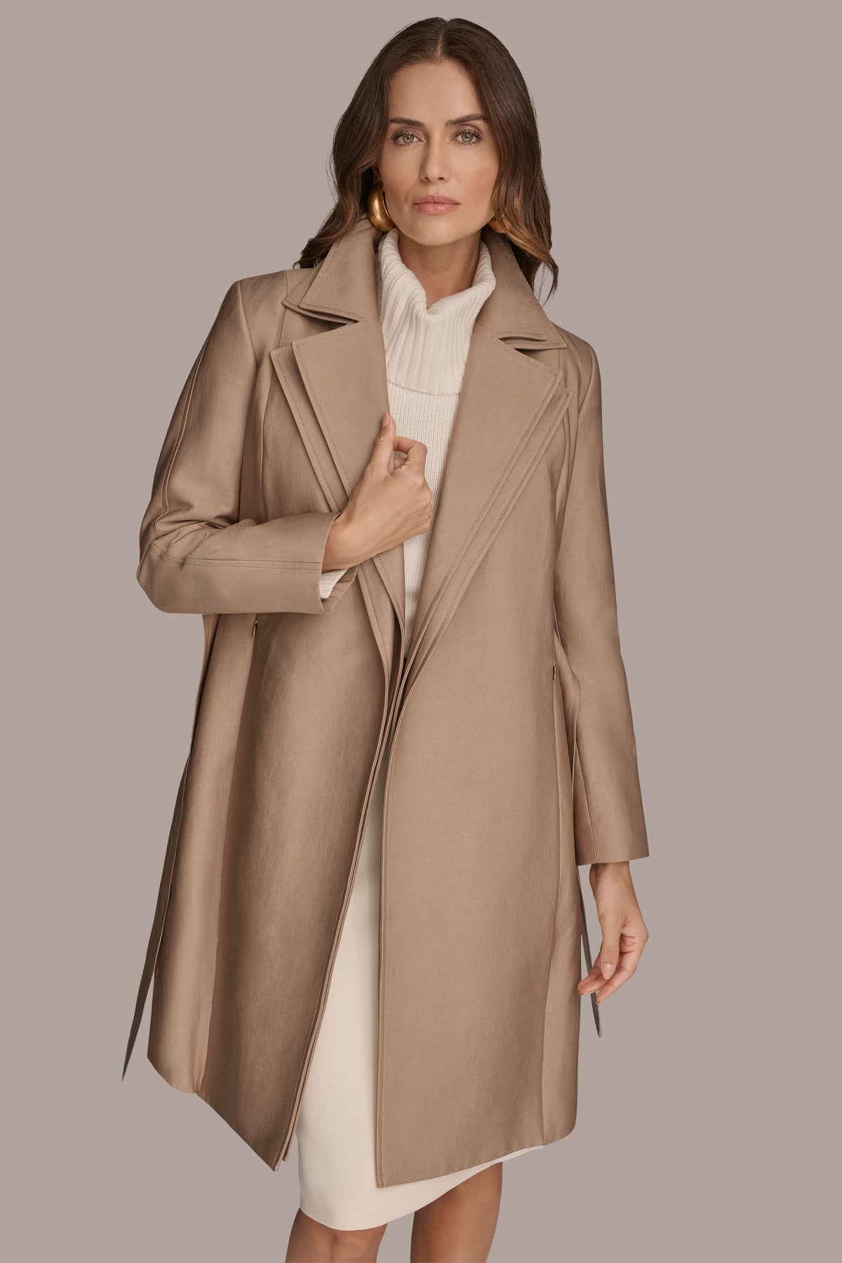 Donna Karan DOUBLE COLLAR TRENCH