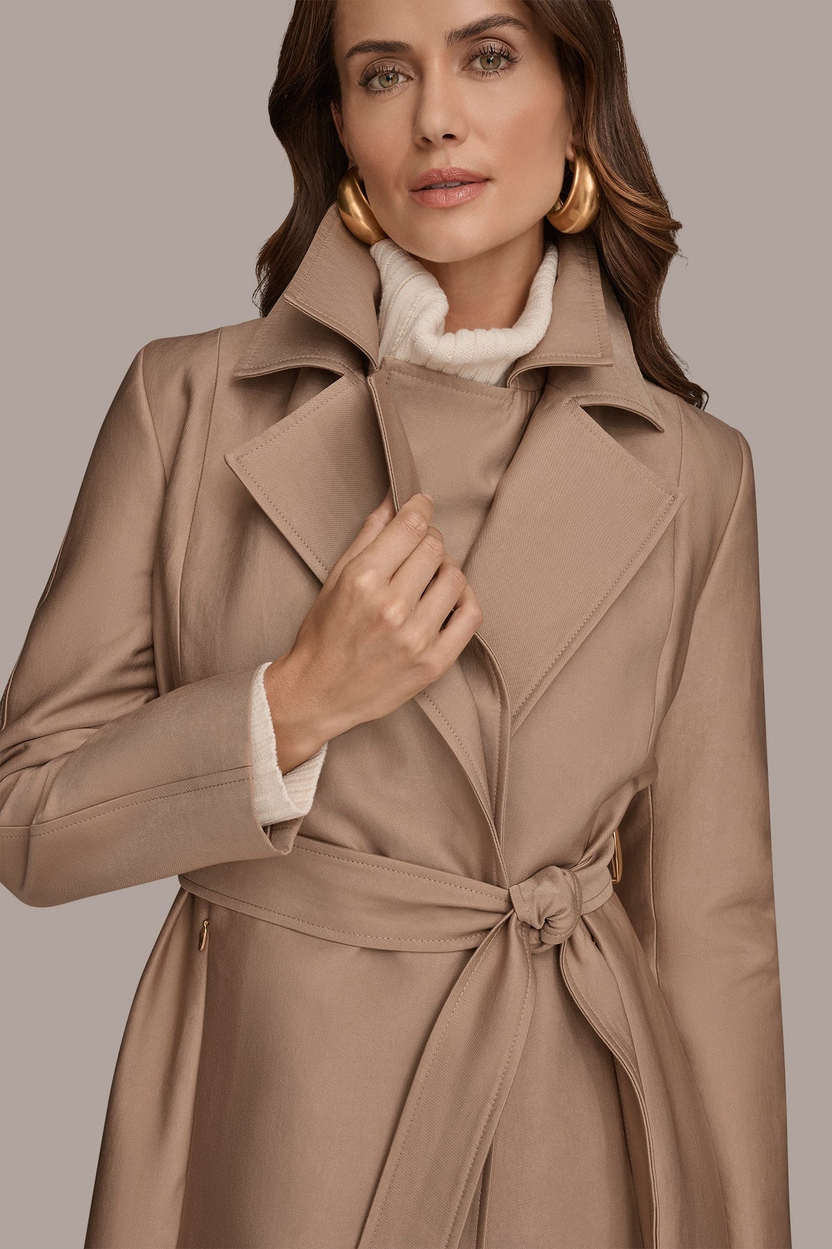 Donna Karan DOUBLE COLLAR TRENCH