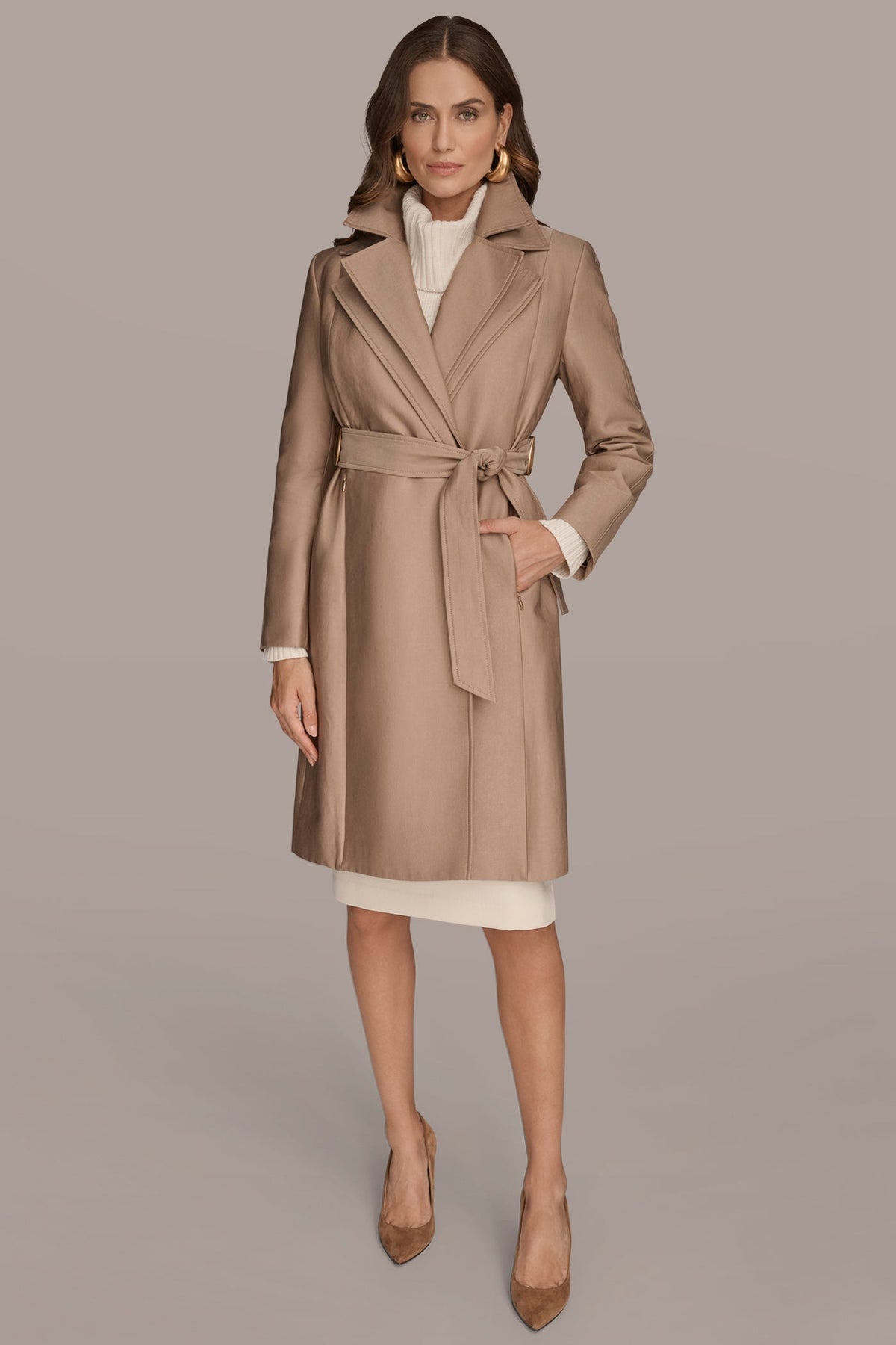 Donna Karan DOUBLE COLLAR TRENCH