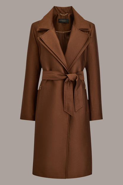 Donna Karan DOUBLE COLLAR SATIN TRENCH COAT