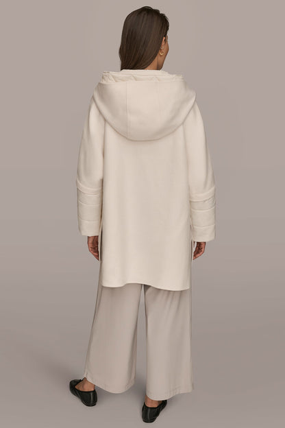 Donna Karan HOODED WOOL-BLEND CAPE COAT