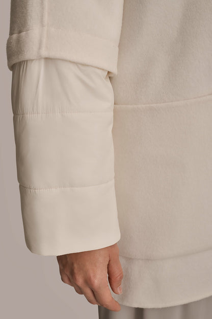 Donna Karan HOODED WOOL-BLEND CAPE COAT