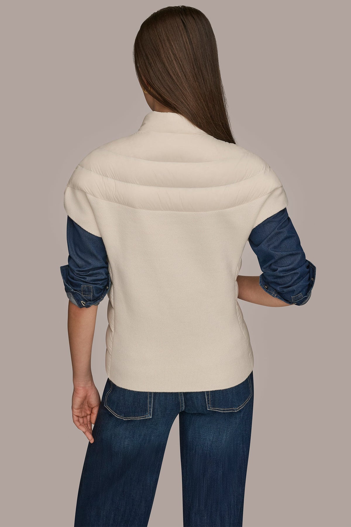 Donna Karan CAP SLEEVE PUFFER VEST