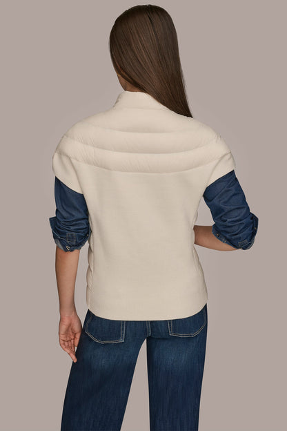 Donna Karan CAP SLEEVE PUFFER VEST