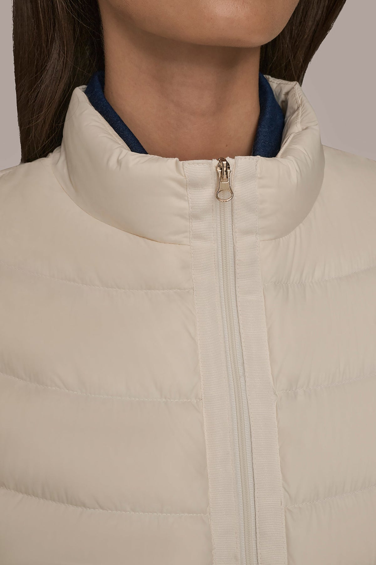 Donna Karan CAP SLEEVE PUFFER VEST