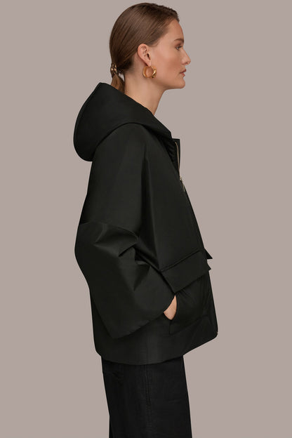 Donna Karan HOODED LIGHT QUILT JACKET