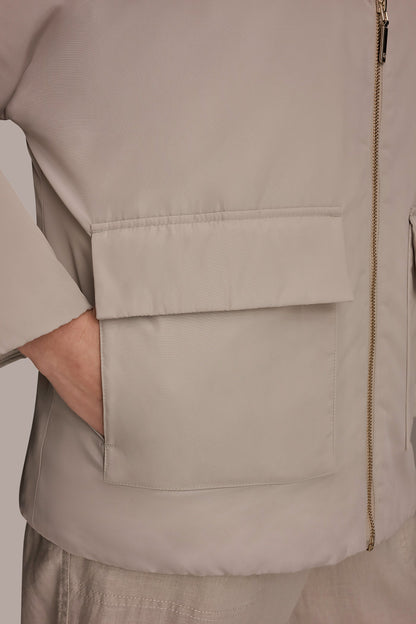 Donna Karan HOODED LIGHT QUILT JACKET