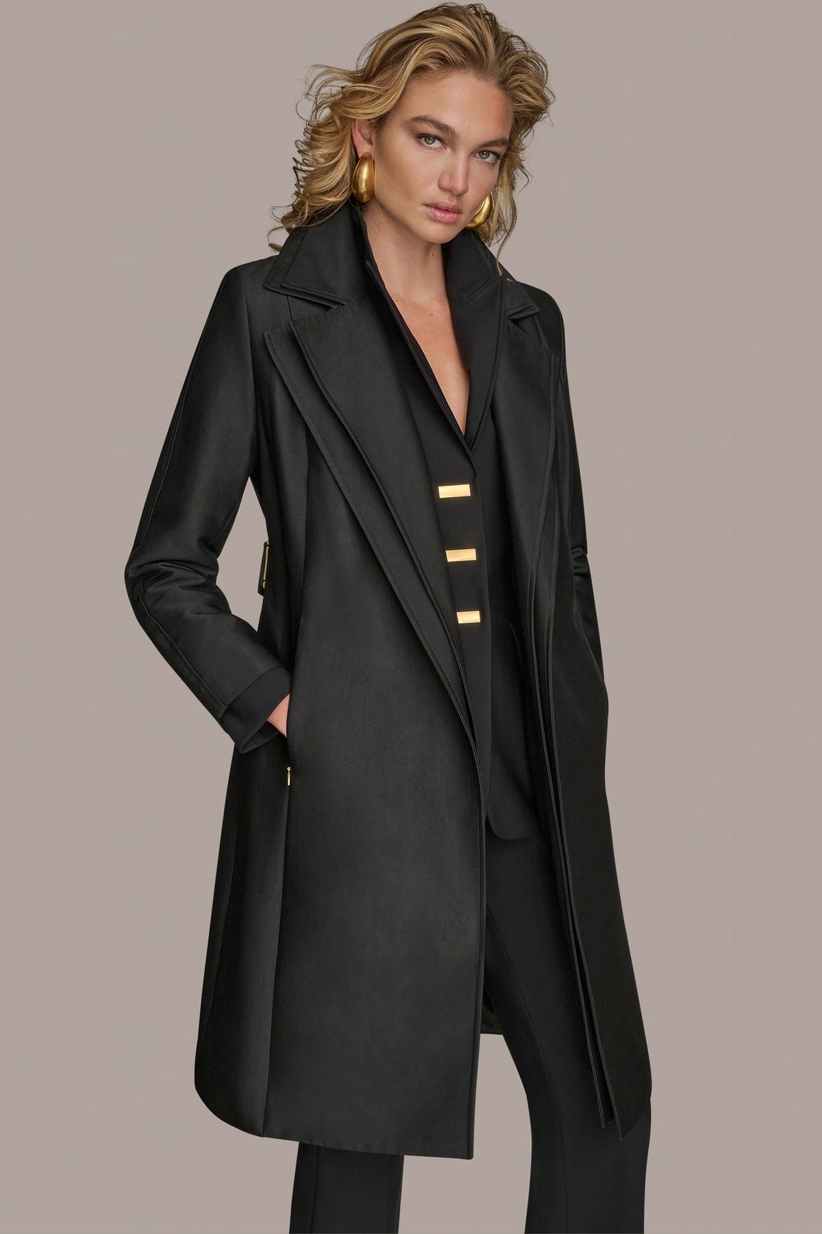 Donna Karan DOUBLE COLLAR TRENCH