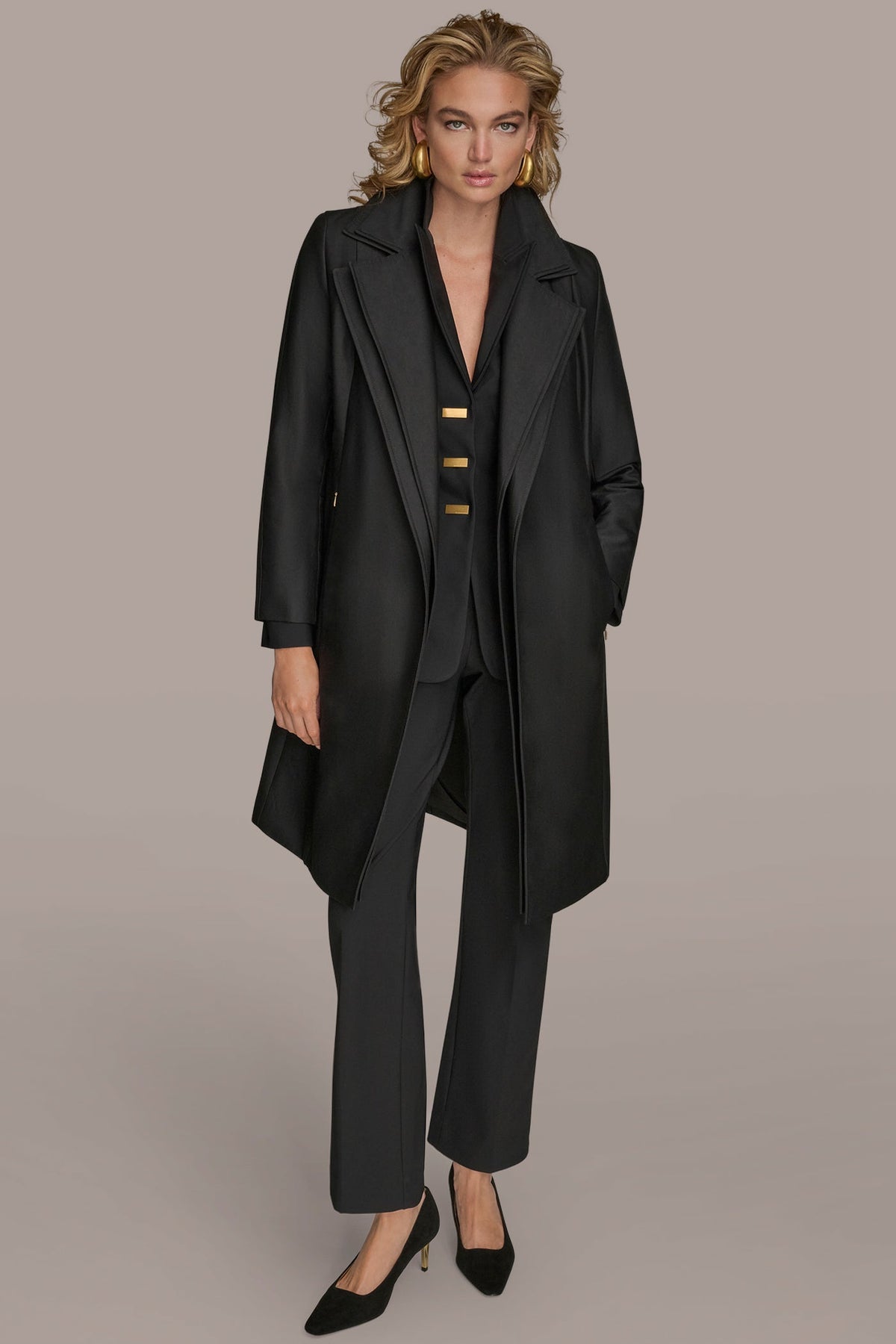 Donna Karan DOUBLE COLLAR TRENCH