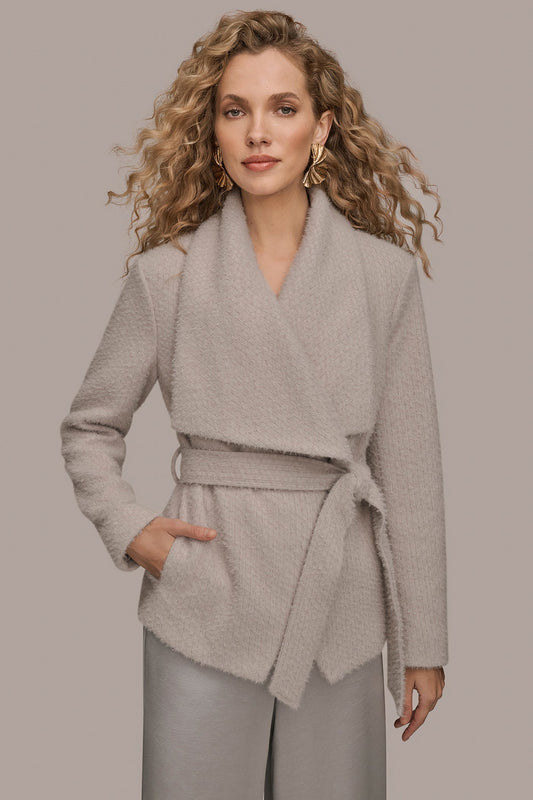 Donna Karan TIE-FRONT WRAP JACKET