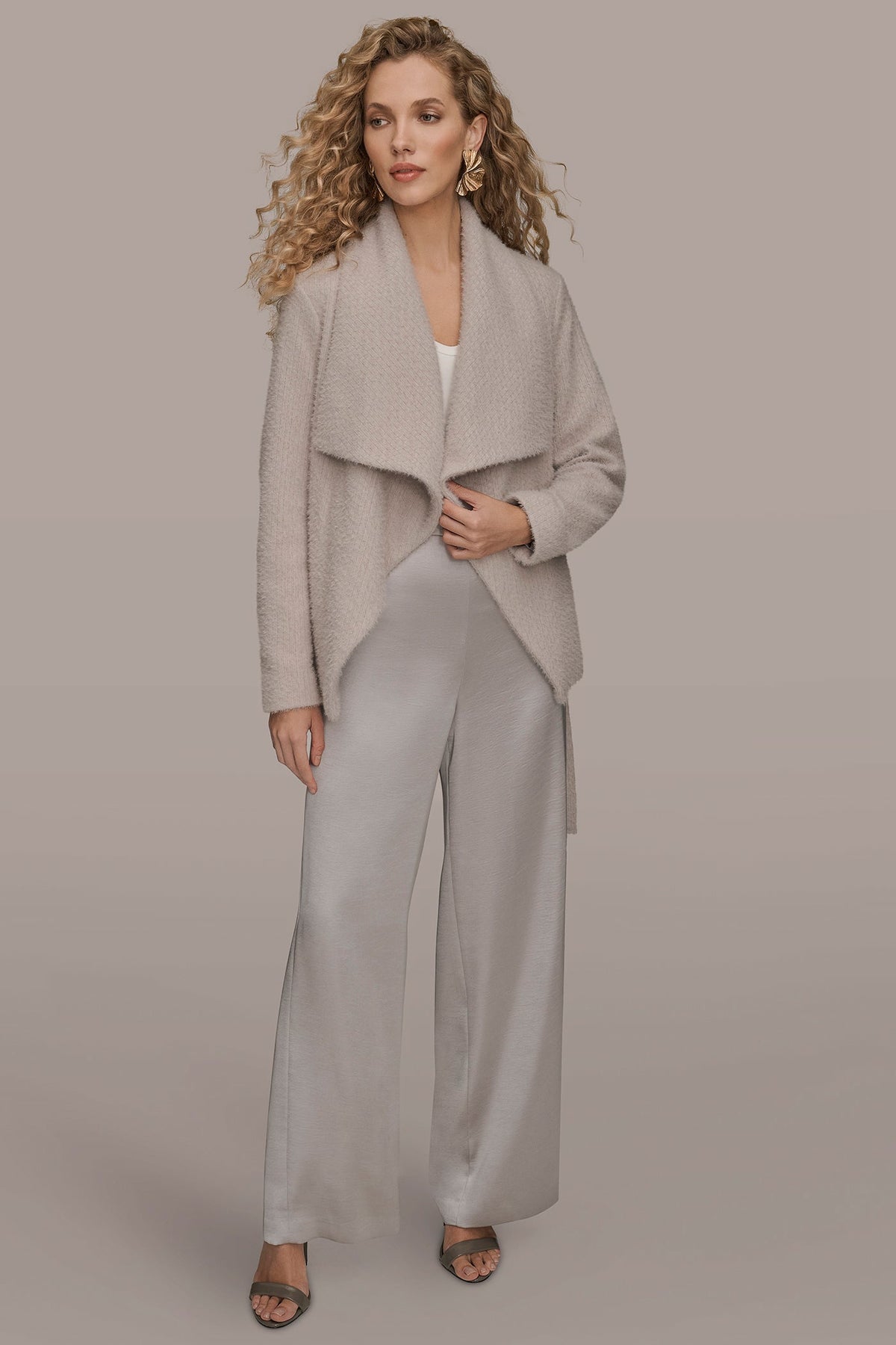 Donna Karan TIE-FRONT WRAP JACKET