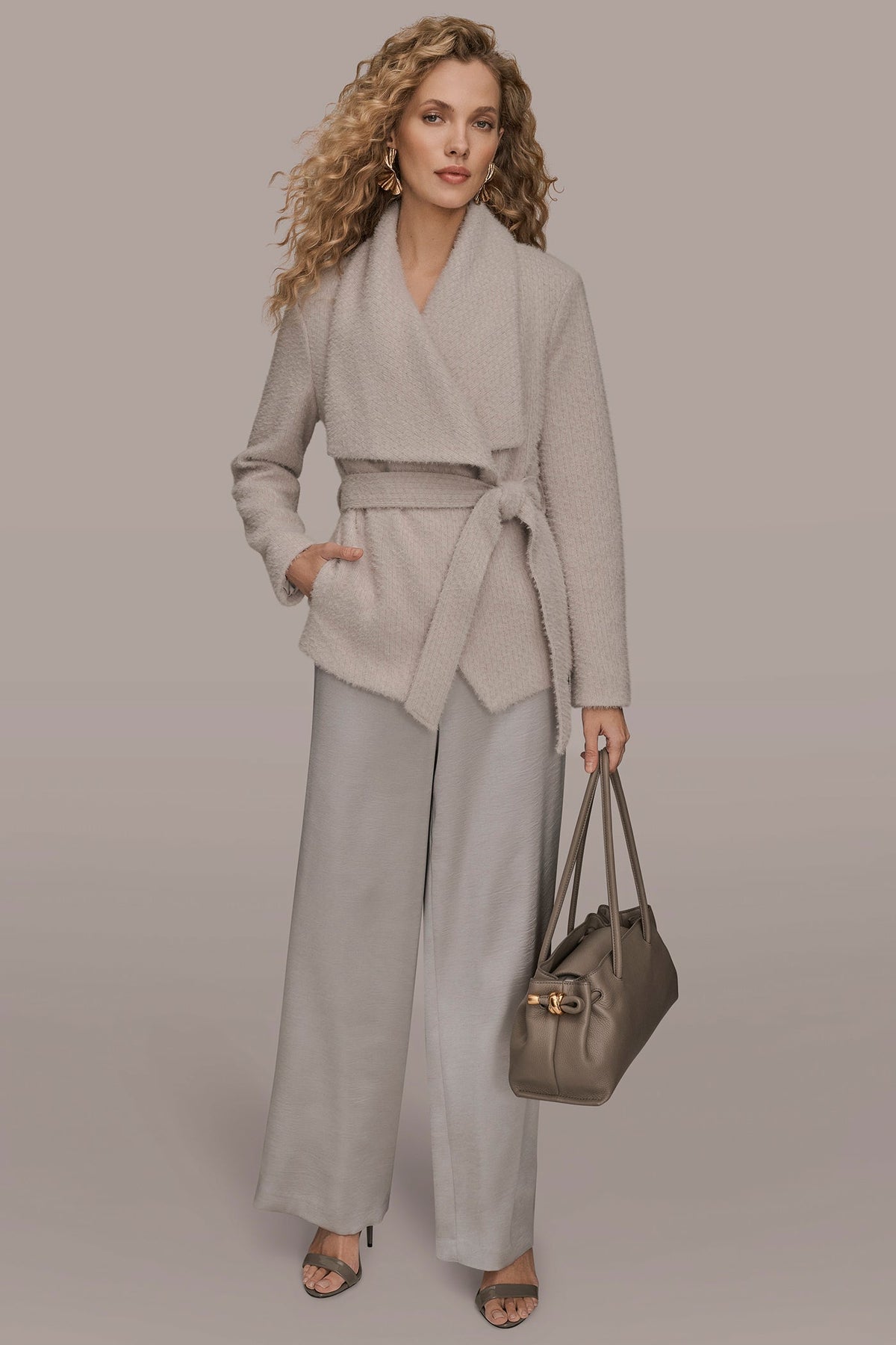 Donna Karan TIE-FRONT WRAP JACKET