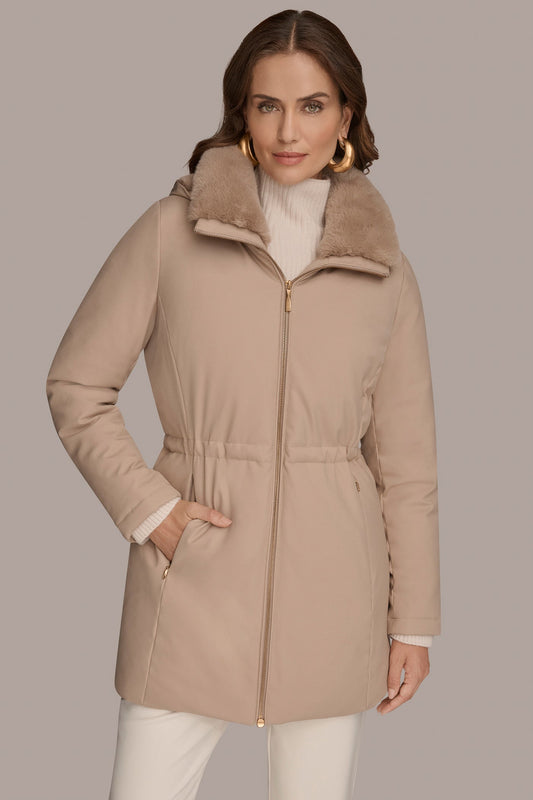 Donna Karan FAUX FUR LINED PUFFER