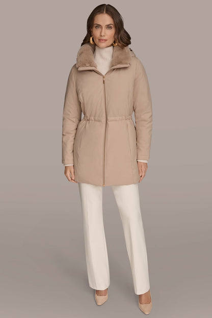 Donna Karan FAUX FUR LINED PUFFER