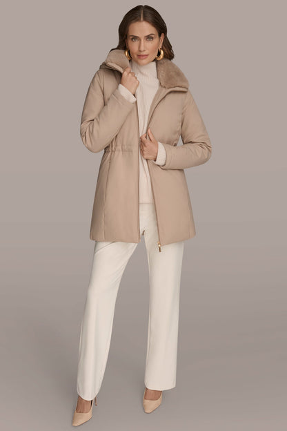 Donna Karan FAUX FUR LINED PUFFER