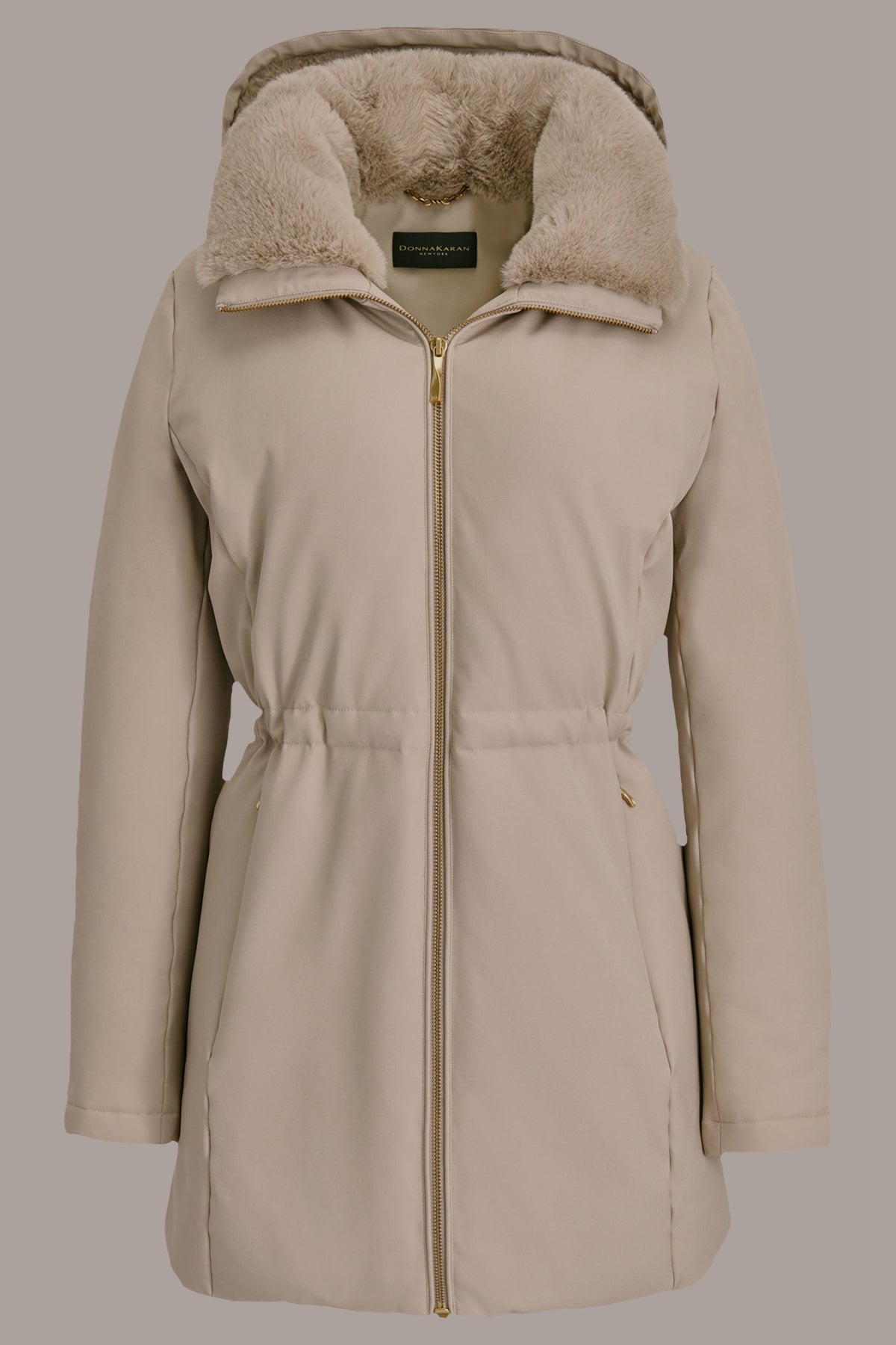 Donna Karan FAUX FUR LINED PUFFER