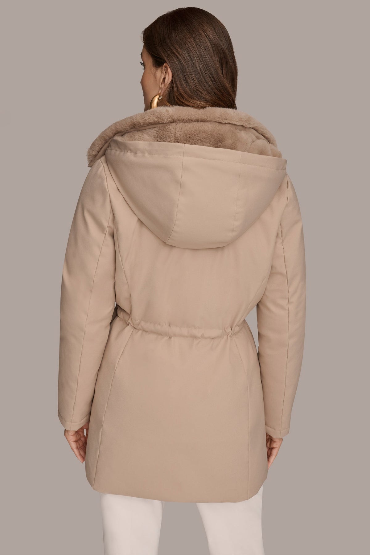 Donna Karan FAUX FUR LINED PUFFER