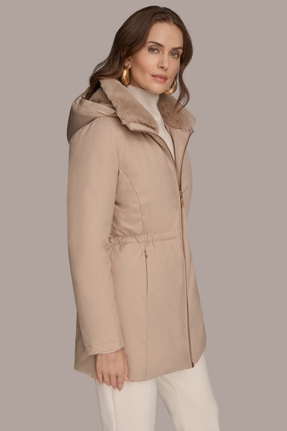 Donna Karan FAUX FUR LINED PUFFER