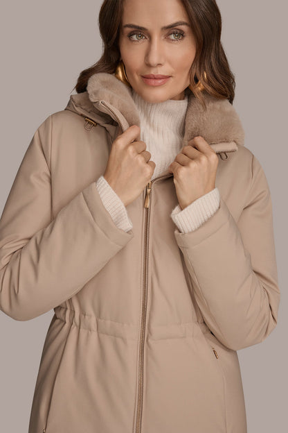 Donna Karan FAUX FUR LINED PUFFER
