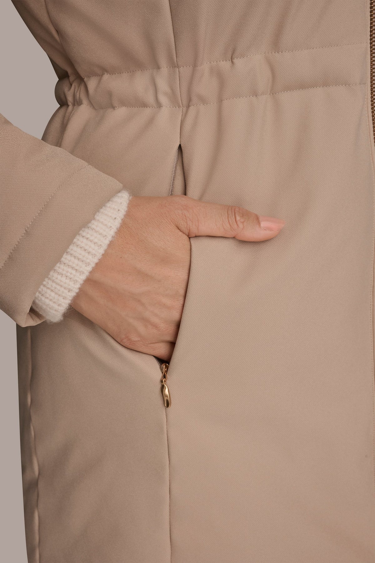 Donna Karan FAUX FUR LINED PUFFER