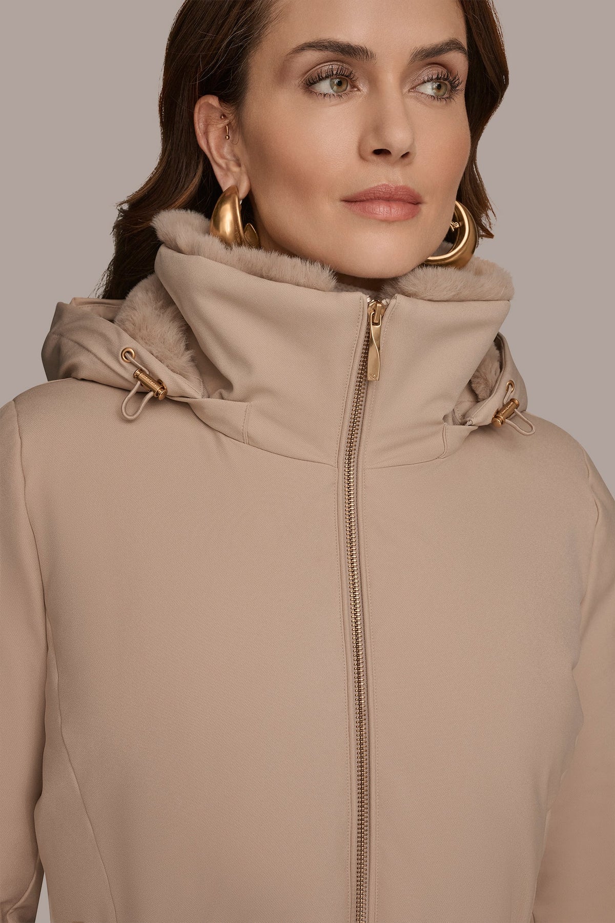 Donna Karan FAUX FUR LINED PUFFER