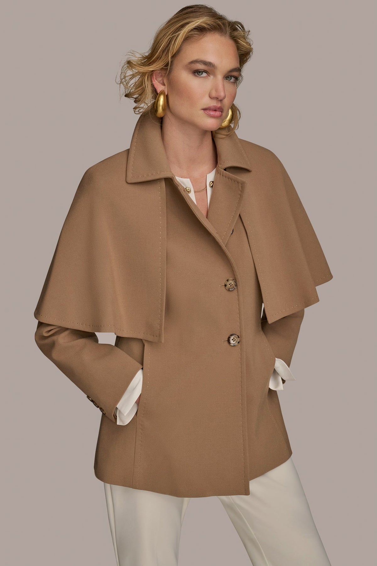 Donna Karan WATER REPELLENT CREPE CAPELET