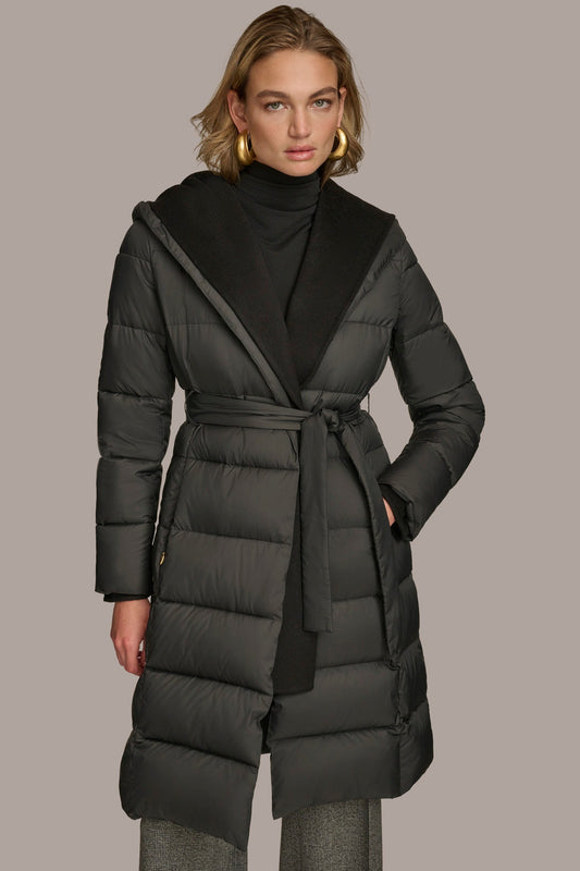 Donna Karan TIE WAIST PUFFER