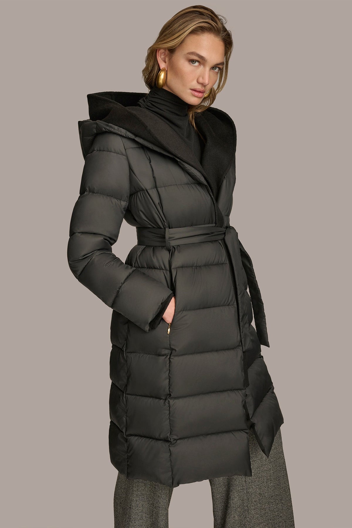 Donna Karan TIE WAIST PUFFER