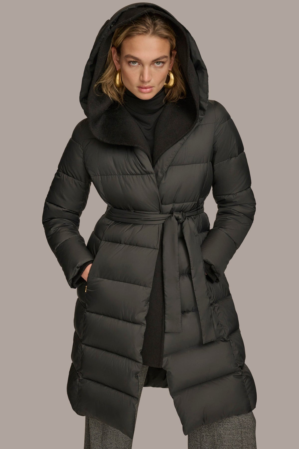 Donna Karan TIE WAIST PUFFER