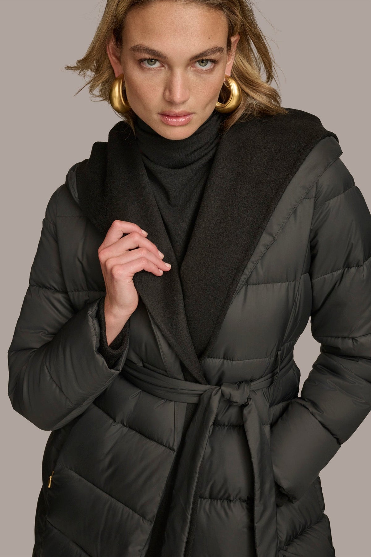 Donna Karan TIE WAIST PUFFER