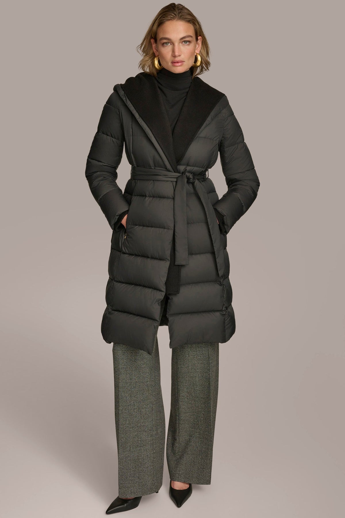 Donna Karan TIE WAIST PUFFER