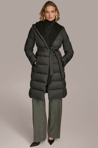 Donna Karan TIE WAIST PUFFER