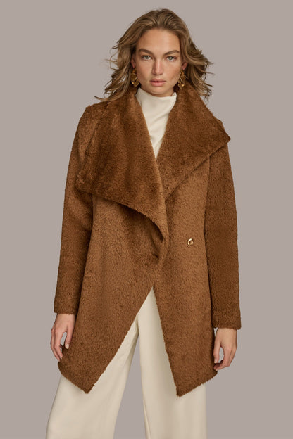 Donna Karan Belted Wool Wrap Coat