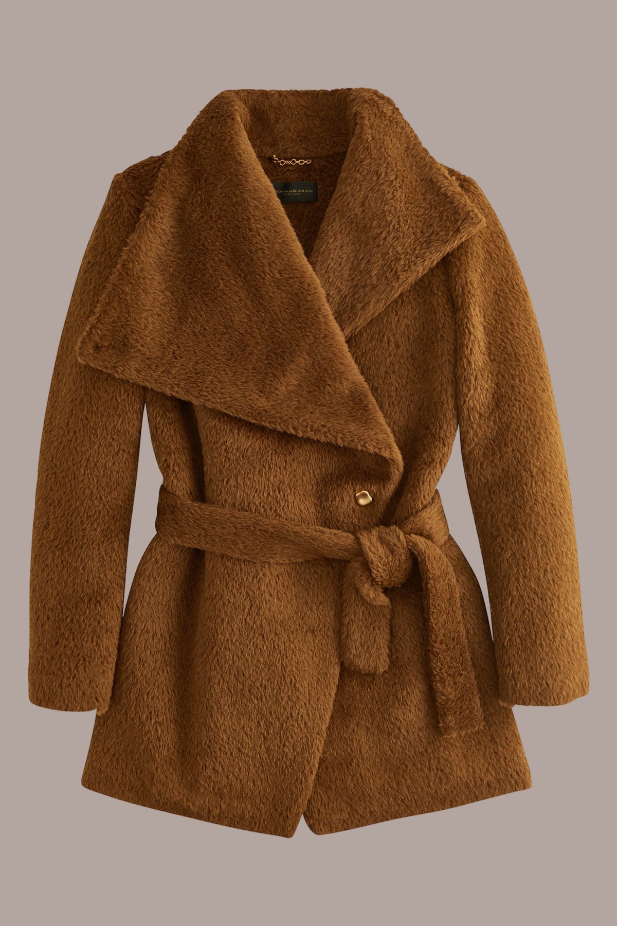 Donna Karan Belted Wool Wrap Coat