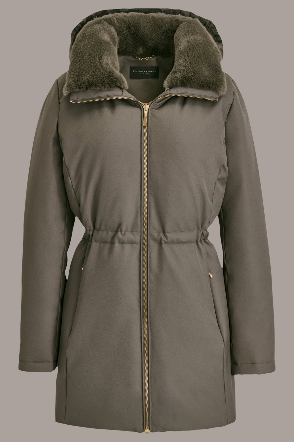 Donna Karan FAUX FUR LINED PUFFER