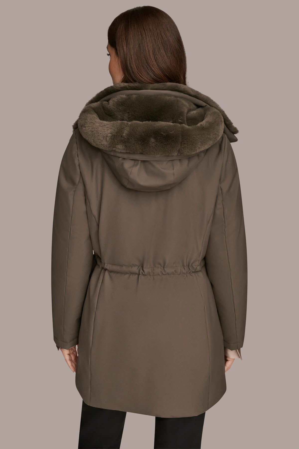 Donna Karan FAUX FUR LINED PUFFER