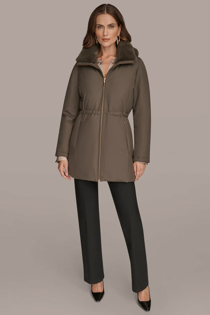 Donna Karan FAUX FUR LINED PUFFER