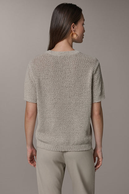 Donna Karan SHORT SLEEVE MÉLANGE EASY SWEATER