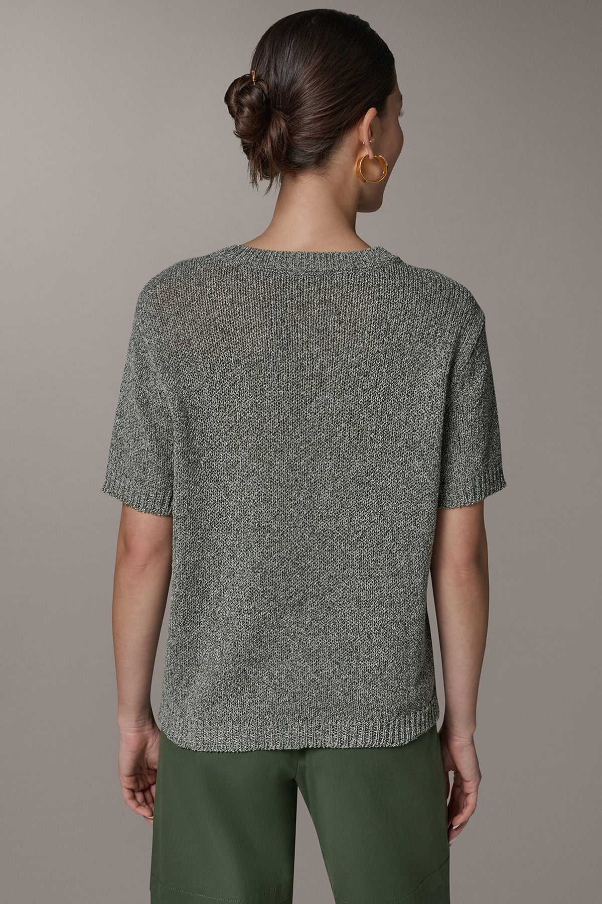 Donna Karan SHORT SLEEVE MÉLANGE EASY SWEATER