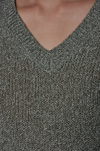 Donna Karan SHORT SLEEVE MÉLANGE EASY SWEATER
